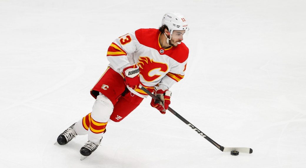 TheCalgaryTower's tweet photo. We are shocked and saddened by the tragic passing of Johnny and Matthew Gaudreau. The Tower will be lit in Calgary Flames colours tonight from 9pm-12am in their honour. Our thoughts are with their families, friends and teammates. #ForeverAFlame https://t.co/8f0RNGeNhd