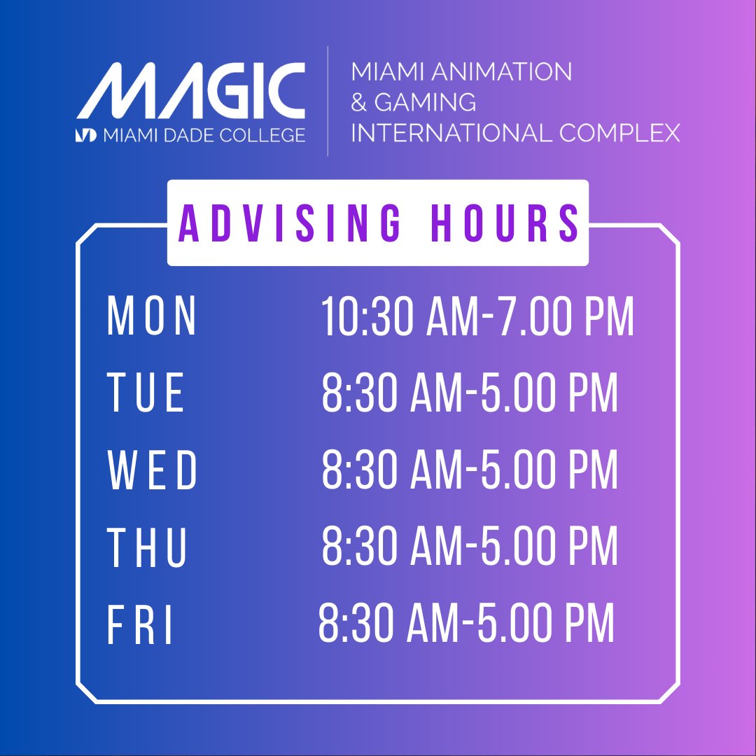 MAGIC_MDC's tweet image. Here are the Lab, Tutor, and Advising hours for MAGIC for Fall 2024! You can reach out in person at the MAGIC lab or via Discord if you have any questions. Welcome to MAGIC! #magicmdc #welcomebackweek