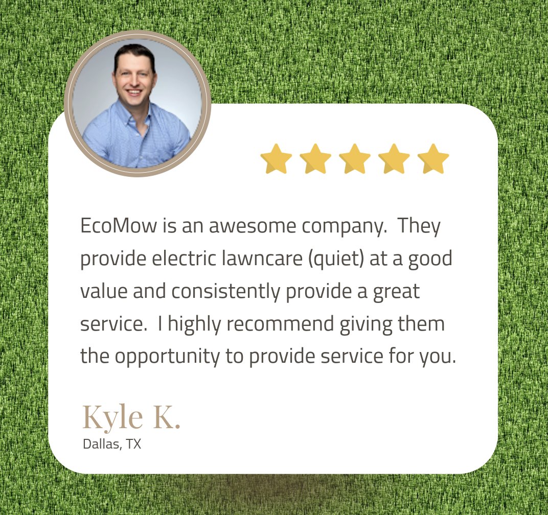 Thank you Kyle! 🙏 We’re truly grateful for the positive reviews and kind words from our amazing clients! Your support and feedback mean the world to us and inspire us to keep delivering our best.

#ecomow #ecomowdallas #landscapelife #landscaping