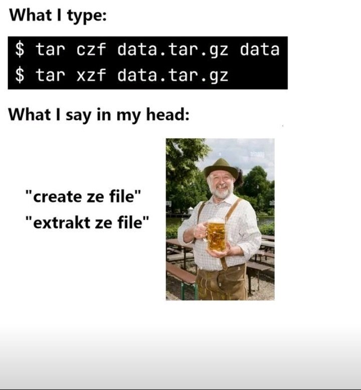 Great way to remember tar command options😂
