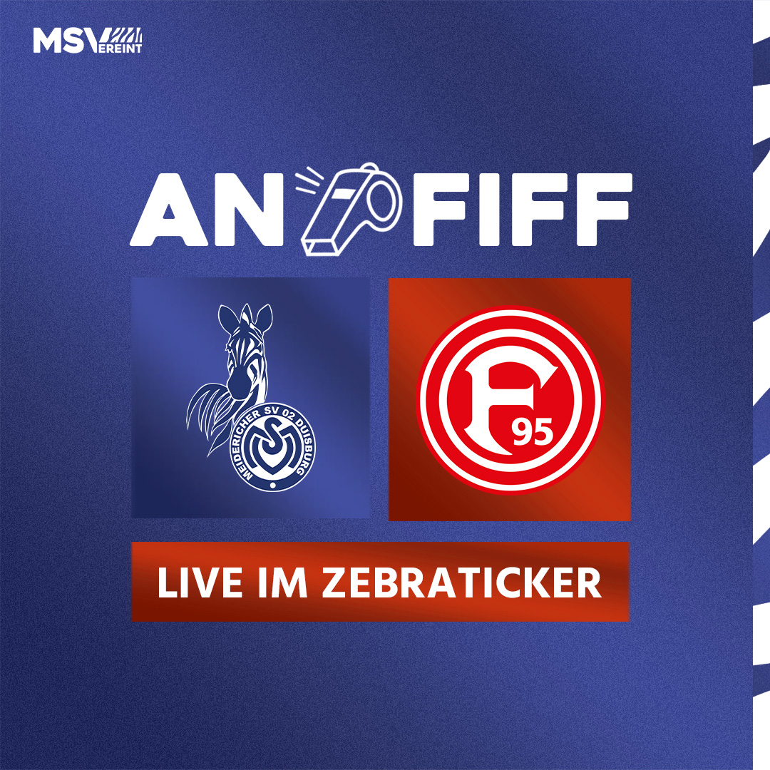 MSVDuisburg's tweet photo. 1' Anstoß! 💪
Auf geht's Zebras kämpfen und siegen! Wir berichten live für alle, die nicht vor Ort sind: ⤵️
📱 https://t.co/SuL3oOGJ3r
🔤 https://t.co/G7VLCp6T5I
📻 https://t.co/lwqXchdOxH
#MSVereint #MSVF95 https://t.co/Kq1aBJZH98