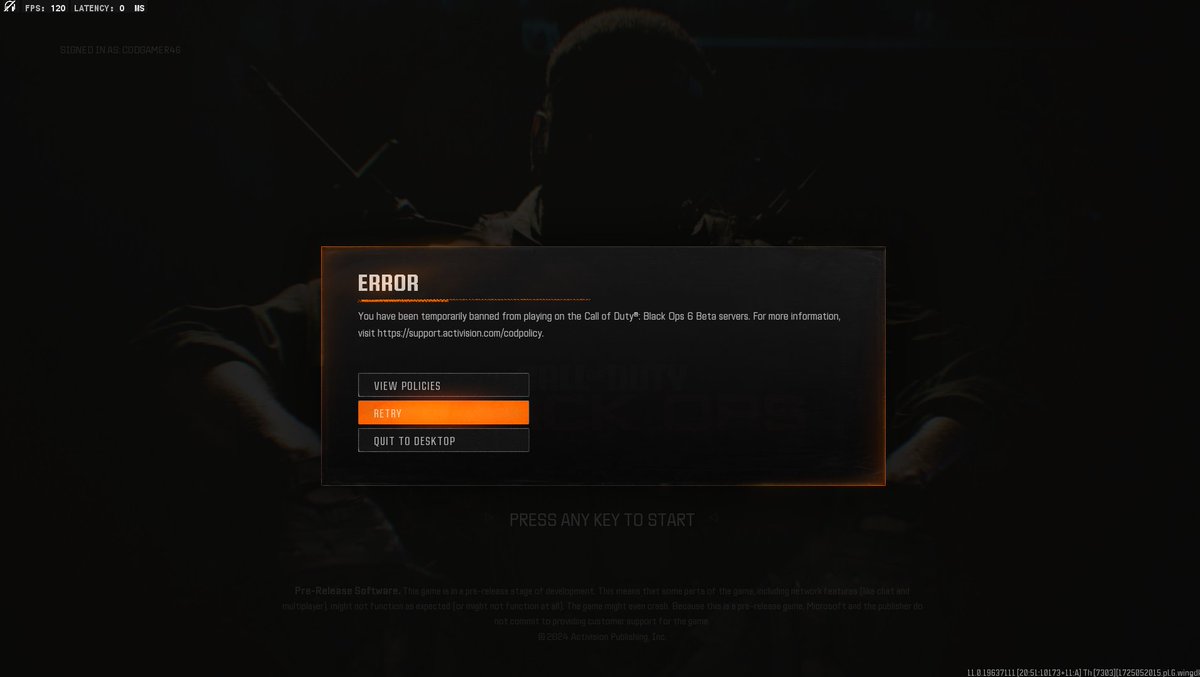 Sick just got banned from the #bo6 beta