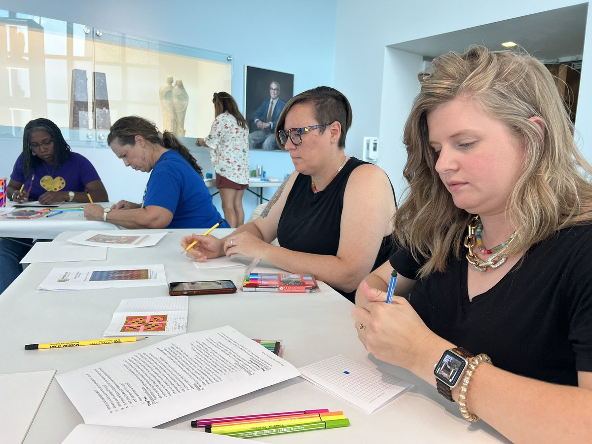katiepcsd's tweet photo. Loved PL today w/the awesome team @ZuckermanMuseum at KSU. Seeing my awesome art teachers create together &amp; develop resources to use in our visual art classrooms in Paulding, made my day! Also, it’s amazing to have young teachers working w/their former teachers! Full Circle! https://t.co/qgQfjdeN3G