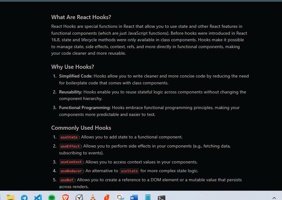 CodingKevCare's tweet image. Day 26 of #100DaysOfCode 
We got into the world of React Hooks... Understanding the different types of hooks and what their use cases are... 
Didn't have much learning during the day due to the AWS Summit but we were about start with the project to understand.