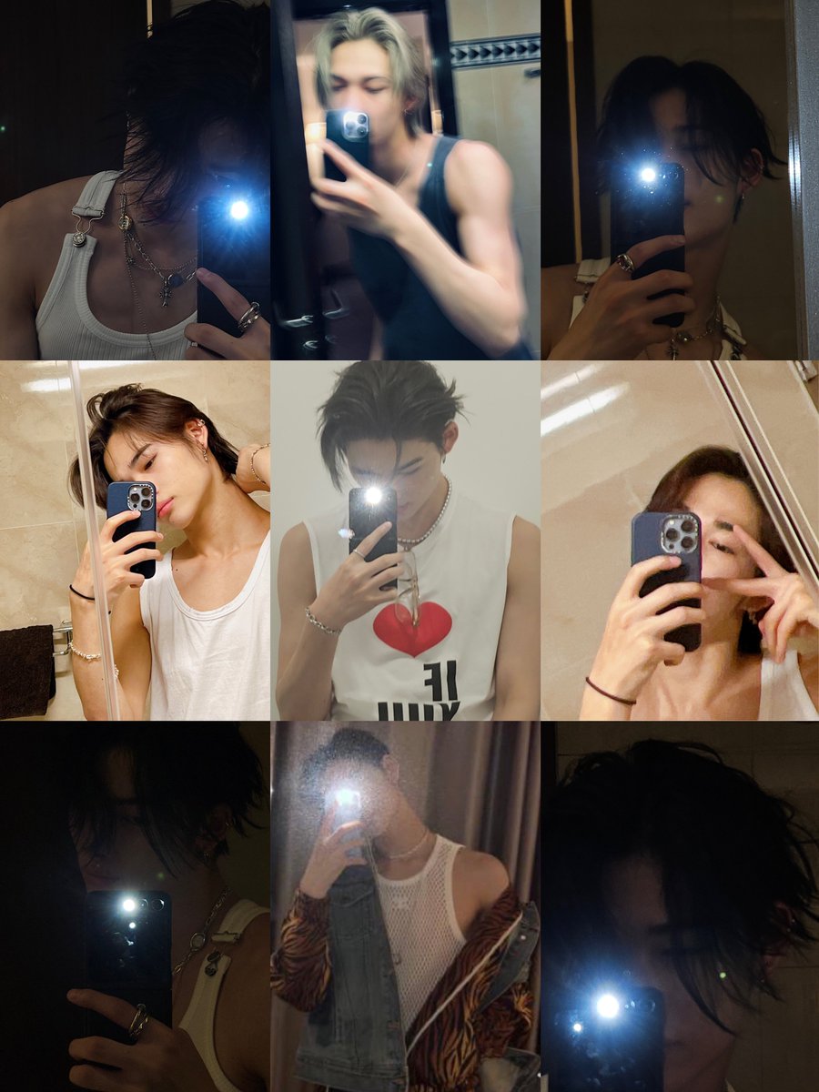 ksnmura's tweet photo. ni-ki’s mirror selcas in sleeveless https://t.co/xiL3XbE0Xq