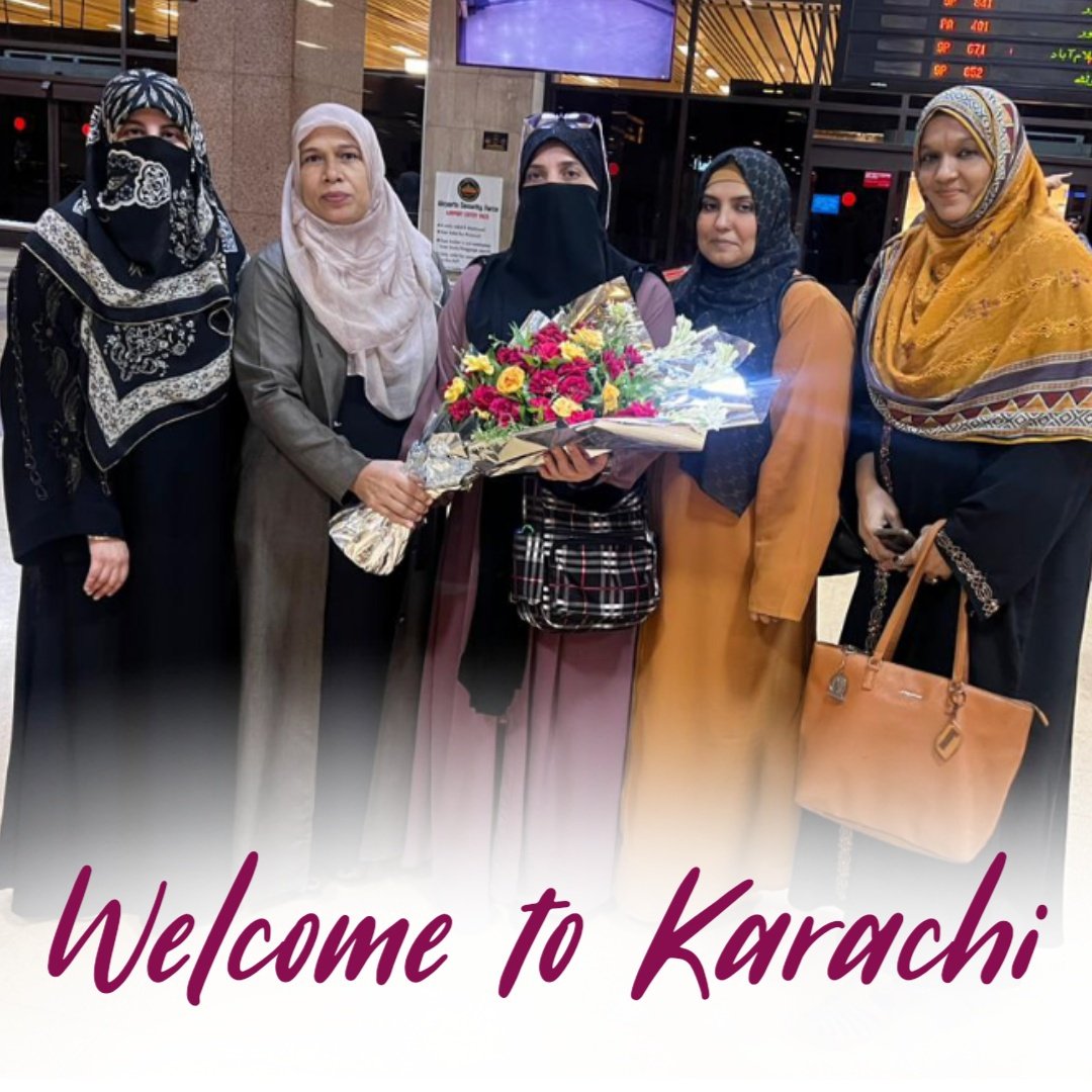 mwl_karachi's tweet photo. The Delegation of Central Minhaj-ul-Quran Women League was welcomed at Jinnah International Airport by President MWL Karachi, Mrs. Nusrat Raana Dar and Director Finance MWL Karachi Mrs. Masooma 

Stay tuned for more updates.

#MWLKarachi #karachivisit https://t.co/OHxtEWGx1J
