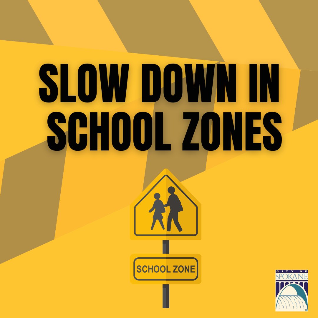 City of Spokane (@spokanecity) on Twitter photo Happy first day of school, <a href="/spokaneschools/">Spokane Schools</a>! Remember to slow down in school zones and yield to families in crosswalks. Let's make sure every student gets to school safely this year. Happy first day of school, <a href="/spokaneschools/">Spokane Schools</a>! Remember to slow down in school zones and yield to families in crosswalks. Let's make sure every student gets to school safely this year.