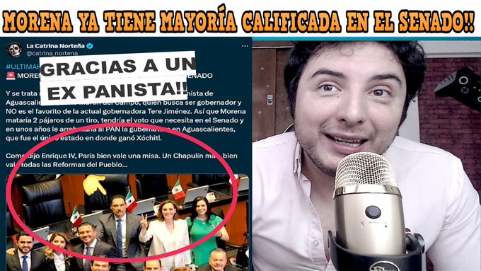 https://t.co/P8x3piCldT &iexcl;MORENA Ya tiene la mayor&iacute;a cal&iacute;ficada en el Senado y es gracias a un ex Panista<a href="/tag/pan"class="tags"><span>#pan</span></a><a href="/tag/morena"class="tags"><span>#morena</span></a><a href="/tag/senado"class="tags"><span>#senado</span></a><a href="/tag/mayoriacalificada4t"class="tags"><span>#mayoriacalificada4t</span></a>