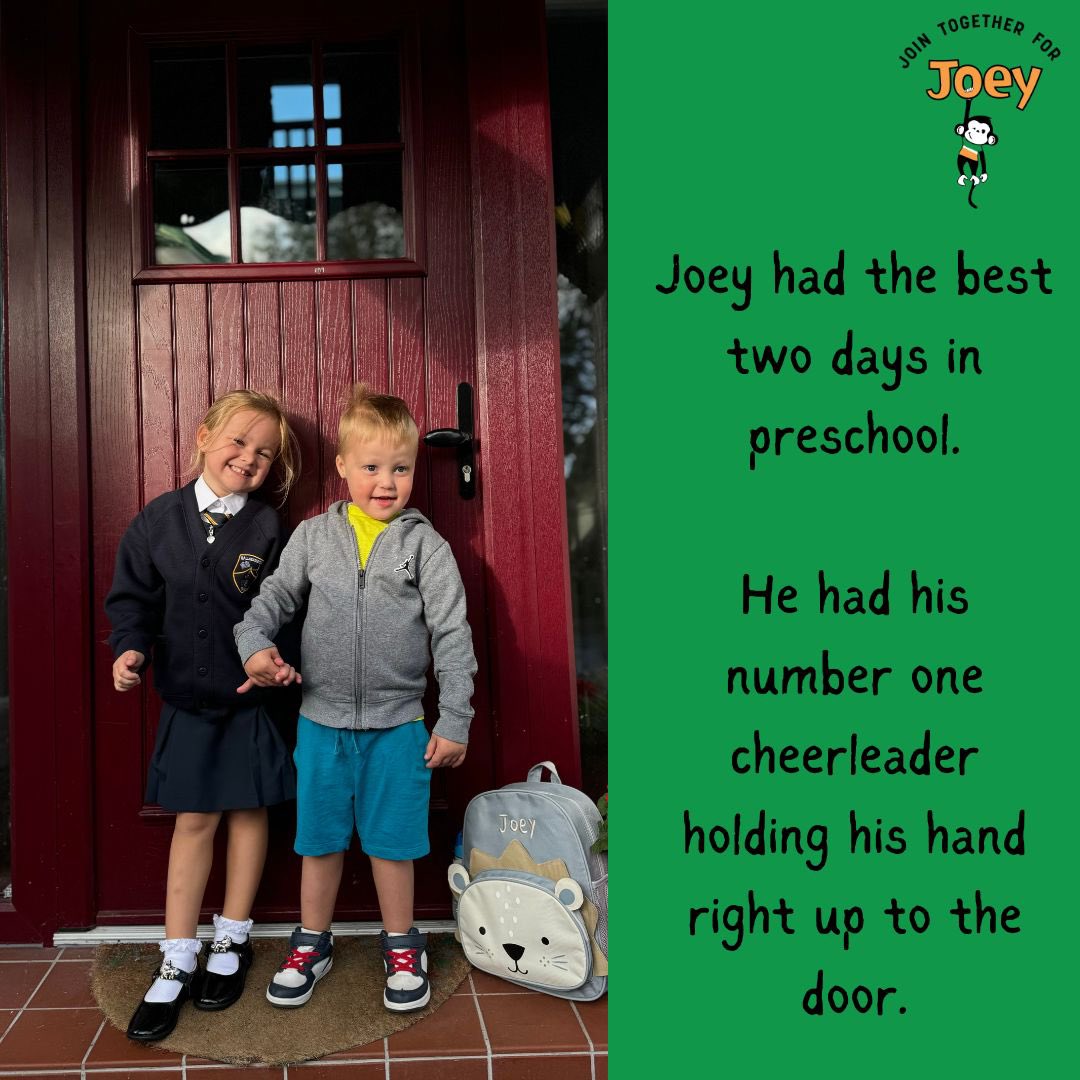 Joey goes to preschool 💚🤍💛

#jointogetherforjoey