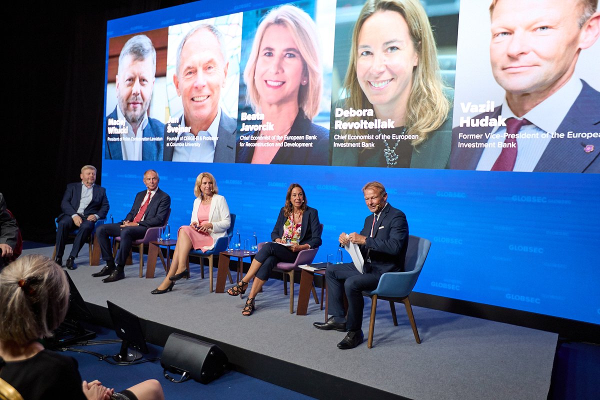 GLOBSEC (@globsec) on Twitter photo What is the way out of global economic crises and how to revitalize Europe’s competitiveness?
Panelists at #GLOBSEC2024 offered their takes.
Debora Revoltella (<a href="/DeboraRevoltel1/">Debora Revoltella</a>) from the European Investment Bank emphasized the need for innovative strategies to boost investment, What is the way out of global economic crises and how to revitalize Europe’s competitiveness?
Panelists at #GLOBSEC2024 offered their takes.
Debora Revoltella (<a href="/DeboraRevoltel1/">Debora Revoltella</a>) from the European Investment Bank emphasized the need for innovative strategies to boost investment,