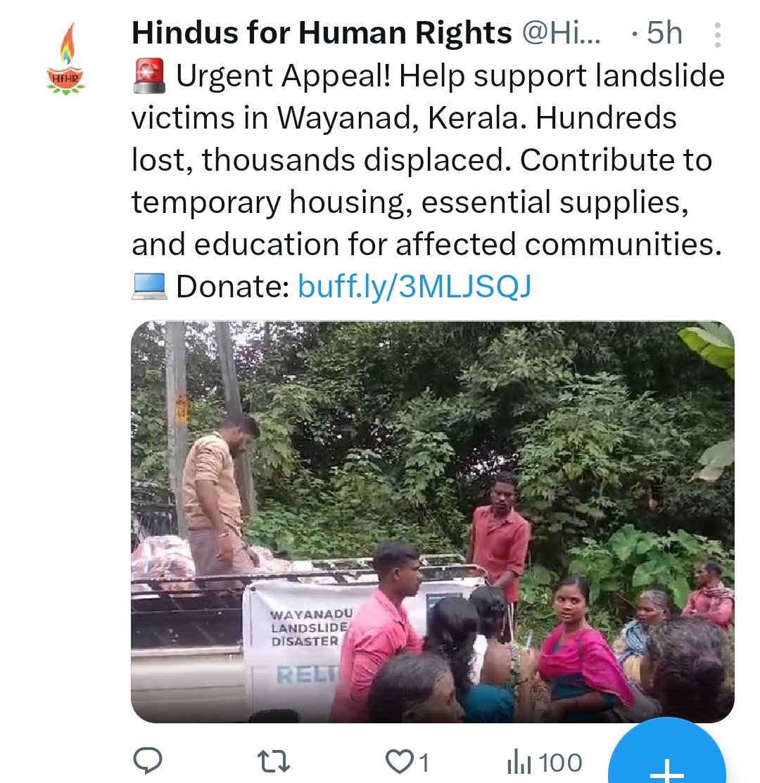 ManacledGerm's tweet image. Talk about bait and switch, if not outright fraud!

The donation link does NOT take you to any relief agency in India working towards the Wayanad victims. Instead you go to &apos;dalit solidarity network USA&apos;

@CoHNAOfficial @SuhagAShukla @indumathi37 @HinduAmerican