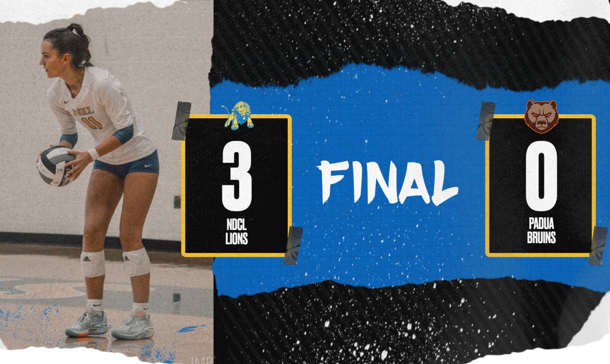 Varsity Volleyball defeated Padua last night 3-0, making it the team's third consecutive shutout victory! The Lions start the season 2-0 in the conference and 4-2 overall. Keep up the great work, Lions!

#WeAreNDCL