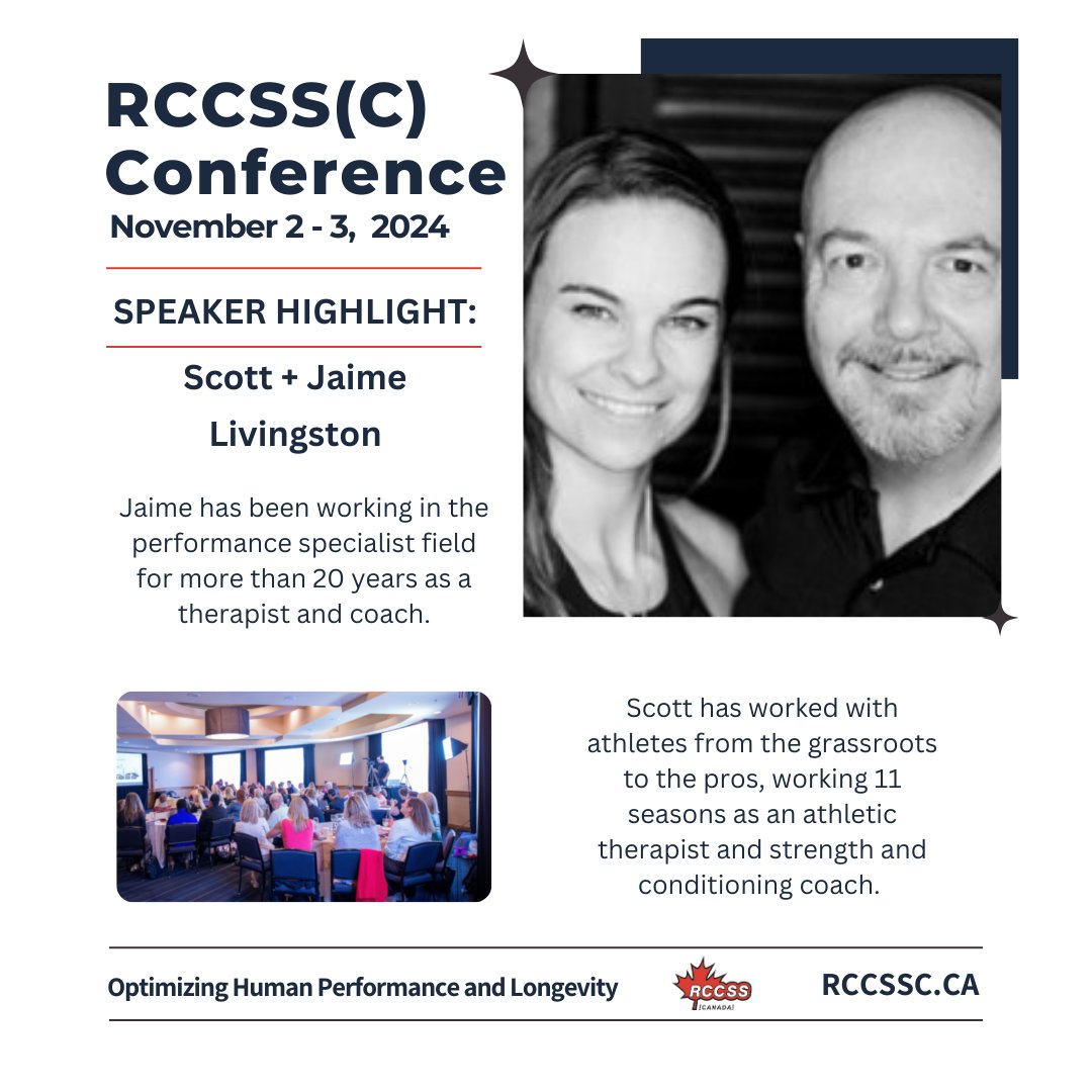 RCCSS(C) (@rccssc) on Twitter photo Pleased to announce that Scott and Jaime Livingston will be joining us this November at our Fall Conference! <a href="/HQrecondition_n/">ReconditioningHQ</a>
Don’t miss out on this incredible opportunity to hear from these engaging speakers!
Registration details & speaker bios: rccssc.ca/index.php/regi… Pleased to announce that Scott and Jaime Livingston will be joining us this November at our Fall Conference! <a href="/HQrecondition_n/">ReconditioningHQ</a>
Don’t miss out on this incredible opportunity to hear from these engaging speakers!
Registration details & speaker bios: rccssc.ca/index.php/regi…