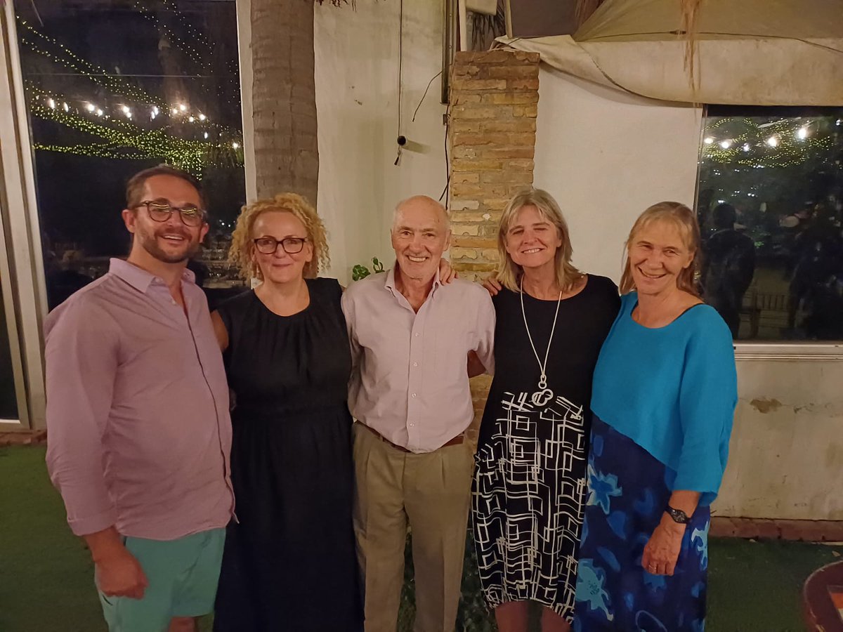 What an amazing team. 
Members of the PDIE Editorial Board relax after ECER in Nicosia. Phil Poekert, Aileen Kennedy, Ken Jones, Fiona King &amp; Sue Swaffield (with Howard Stevenson) asked provocative questions about professional learning such as ....