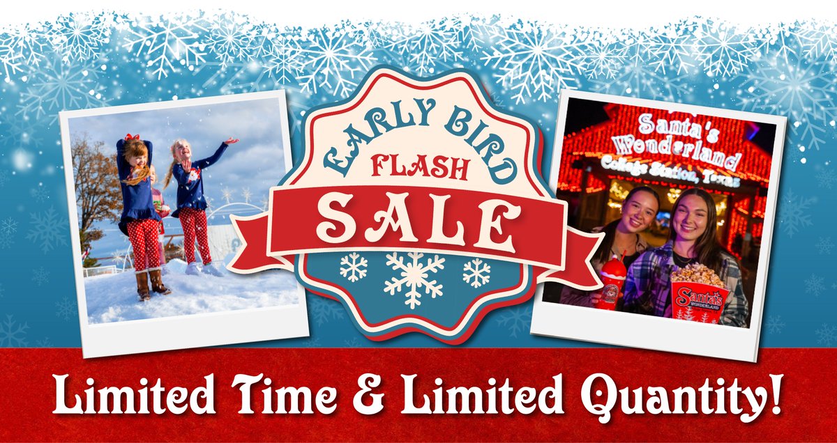 Early Bird gets the BEST savings on Anytime Use General Admission tickets!🎄 Our Early Bird Flash Sale is on NOW through September 1st!🎟️🎅