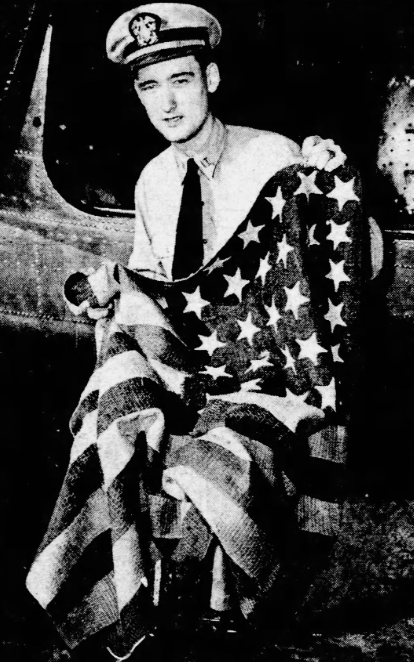 pacificparks's tweet image. On August 23, 1945, #USNavy Lt. John K. Bremyer, 25, was given a unique order: He needed to hand deliver a flag flown in #TokyoBay by Commodore Matthew Perry in 1853, to Admiral William Halsey in time for the Japanese surrender aboard #USSMissouri: facebook.com/PacificParksPE…