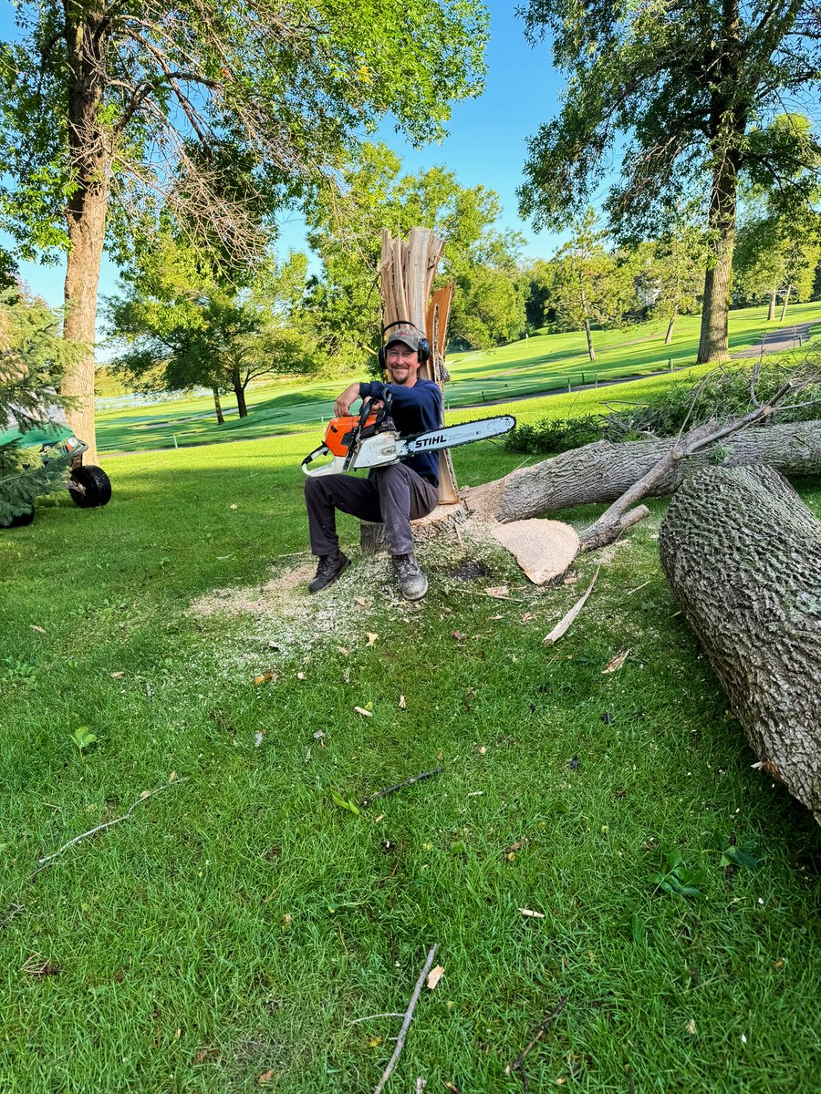 Aftermath of yesterday’s storm consisted of 16 trees, 1 water cooler, and a lot of leaves. Took us a little over 5 hours of clean up. Can’t thank our stuff enough!