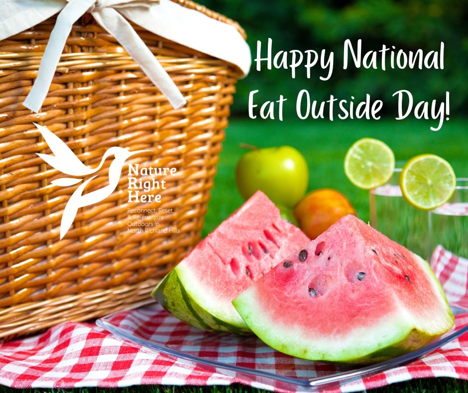 Today is #NationalEatOutsideDay, and it is a perfect time to have a picnic in one of your North Richland Hills Parks! We have plenty of green space and lovely views in Nature Right Here, all you need is your picnic basket and some yummy food!
NRH Parks: bit.ly/NRHParkSystem