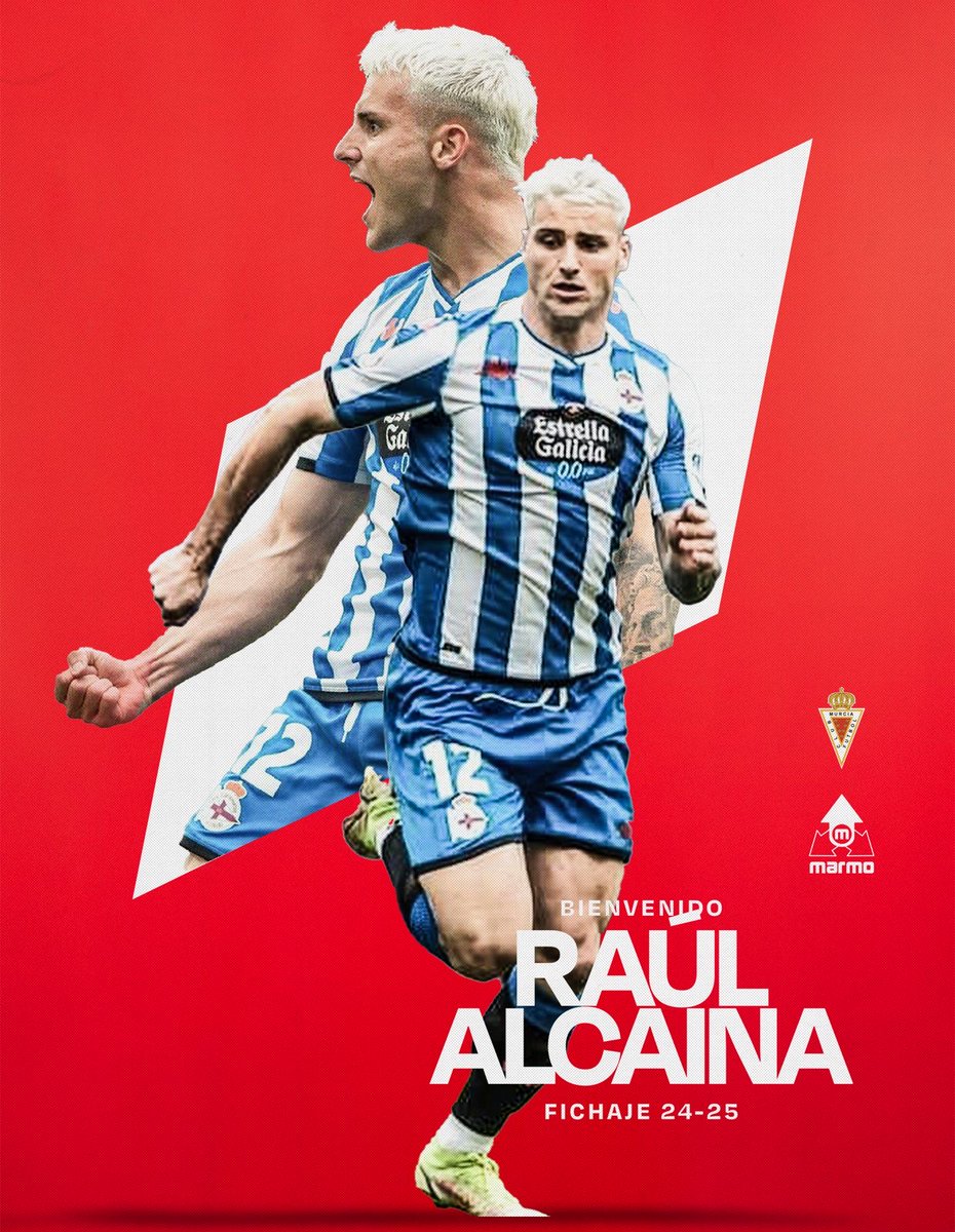 𝗙𝗜𝗖𝗛𝗔𝗝𝗘 | Raúl Alcaina, garra y capacidad goleadora para el ataque del Real Murcia C.F.
🔗 realmurcia.es/raul-alcaina-g…
#BienvenidoAlcaina