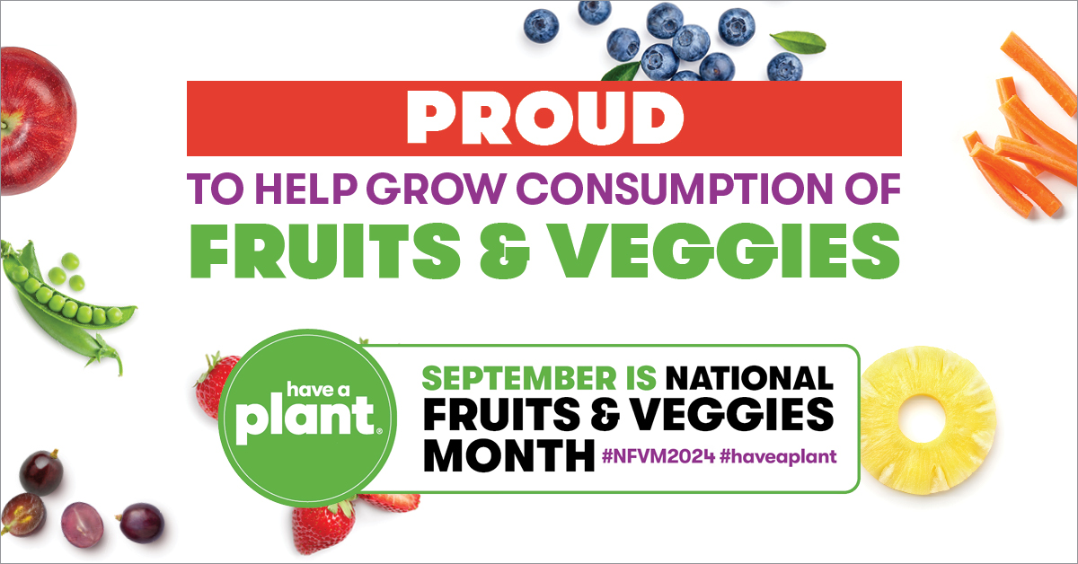 Fruits_Veggies's tweet photo. It's National Fruits &amp; Veggies Month!🍎🥦Celebrate the power of produce &amp; inspire others with these fun graphics and customizable copy. 

Download yours &amp; share to spread the #haveaplant message: https://t.co/7JwxsCMcvX 

#NFVM2024 #producehacks https://t.co/c6K975q6l9