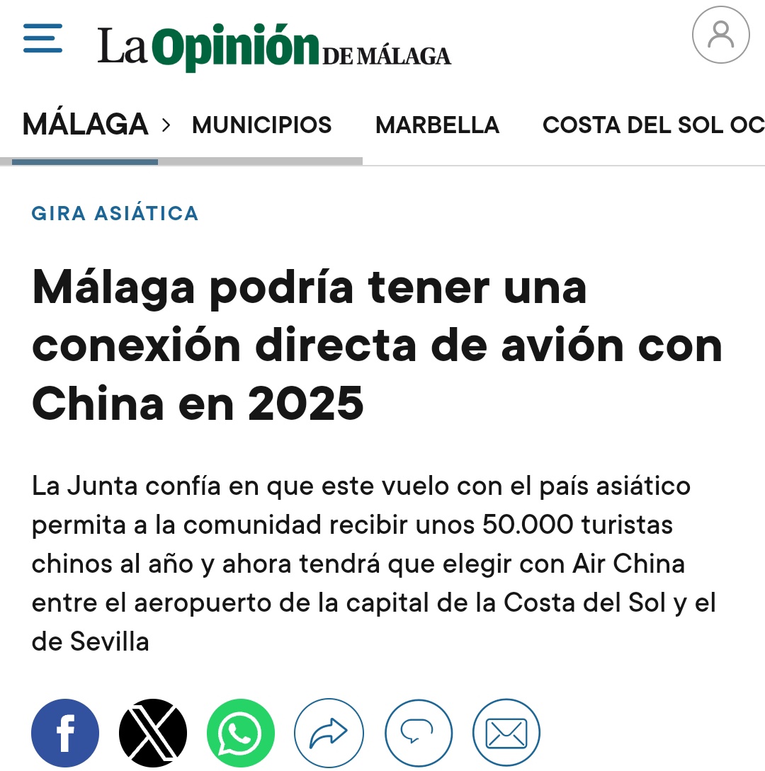 Jujonomi87's tweet photo. El viaje de Moreno a China ha sido para posicionar aún más a Málaga por encima de Sevilla. Le quita a Sevilla la posibilidad de expandirse a nivel industrial en un sector puntero y al mismo tiempo le quita el vuelo directo a una de las grandes potencias económica. https://t.co/hG3w7KtLti