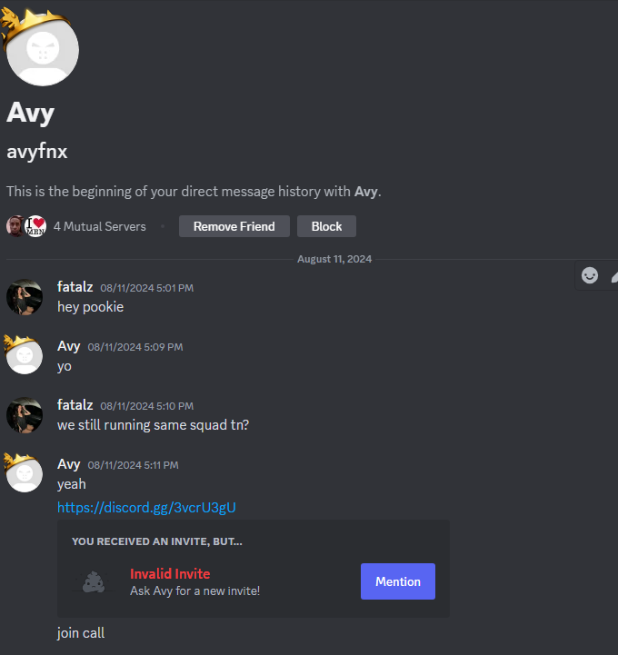 fatalzfn_'s tweet photo. @Avyfnx @QtHxctor @Ekkoaim @NerveGamingg stop acting like u dont know me lil bro😂 https://t.co/iK9M7DzgIx