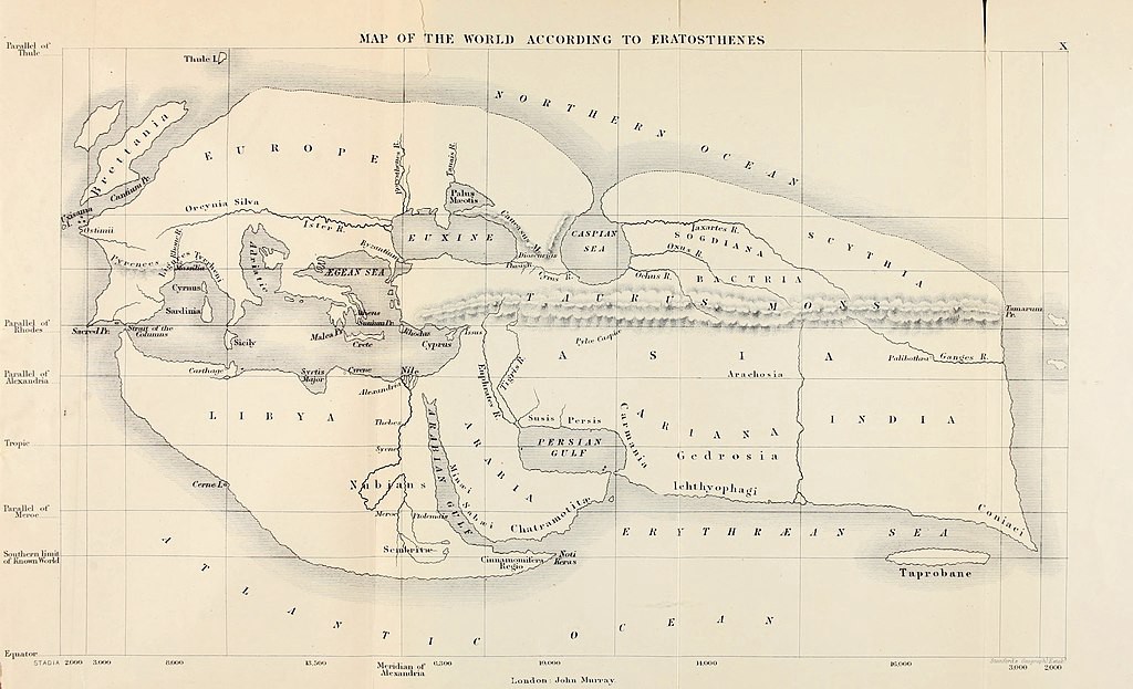 vintagemapstore's tweet photo. World map according to Eratosthenes, 19th century reconstruction. https://t.co/GIXskt8A6S