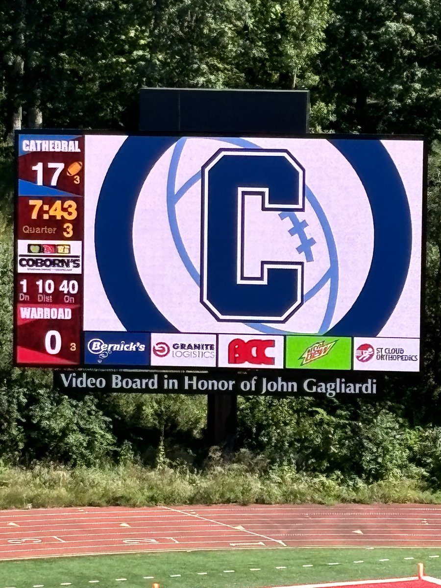 Halftime at SJU between Cathedral and Warroad