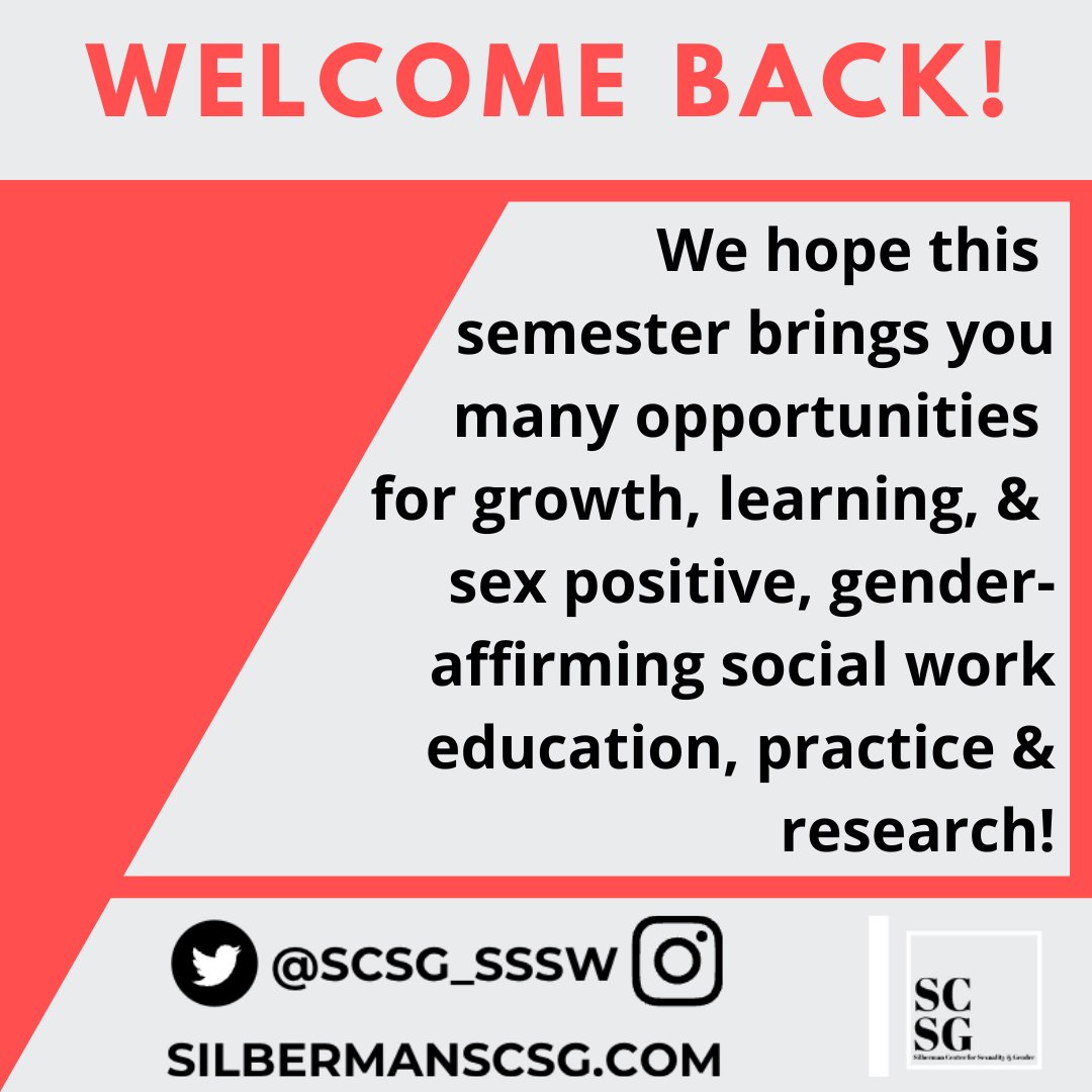 Silberman Center for Sexuality and Gender (@scsg_sssw) on Twitter photo Happy Fall 2024 semester, all! <a href="/silbermanssw/">Silberman School of Social Work at Hunter College</a> #SexPositiveSW #SocialWorkers4TransJustice #SocialWork Happy Fall 2024 semester, all! <a href="/silbermanssw/">Silberman School of Social Work at Hunter College</a> #SexPositiveSW #SocialWorkers4TransJustice #SocialWork