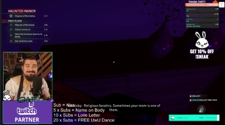 OAF (@oafidan) on Twitter photo Currently live over on the Purple Channel.
Watch Michelle and her maid service clean up some crimescene mess.
The houses are dirty! 
#twitchpartner #crimescenecleaner #sneakenergy Currently live over on the Purple Channel.
Watch Michelle and her maid service clean up some crimescene mess.
The houses are dirty! 
#twitchpartner #crimescenecleaner #sneakenergy