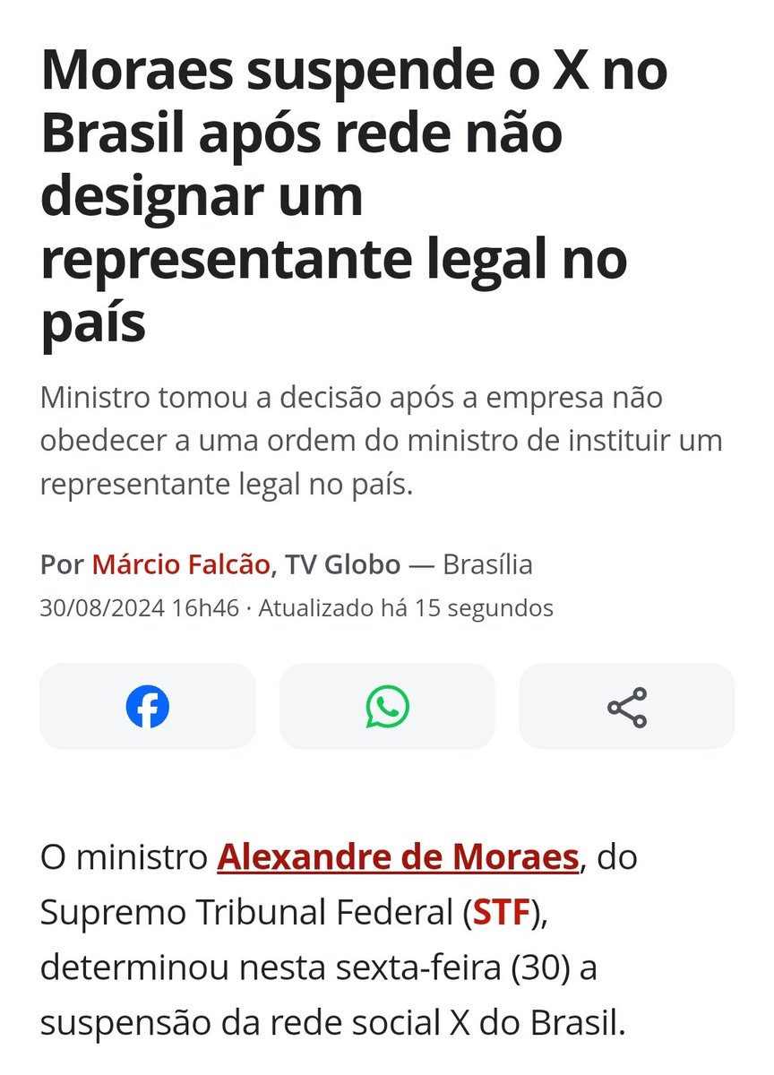 É galera... Como último post deixo claro <a href="/rodrigopacheco/">Rodrigo Pacheco</a> ESSA CULPA É SUA!