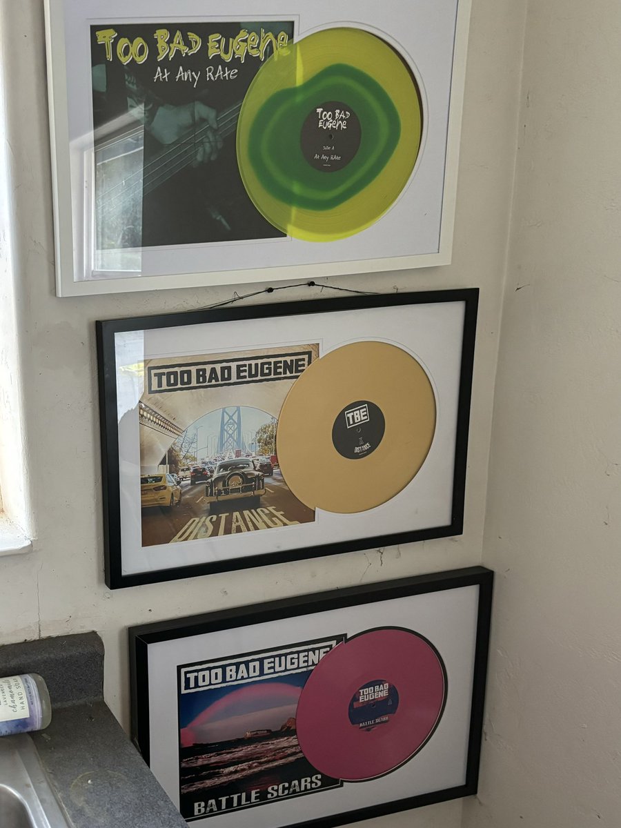 Finally got a frame for Battle Scars and put it up on the wall with its brothers. Who else has all three? If you're missing one and want to complete the collection, order at peopleofpunkrockrecordss.com.