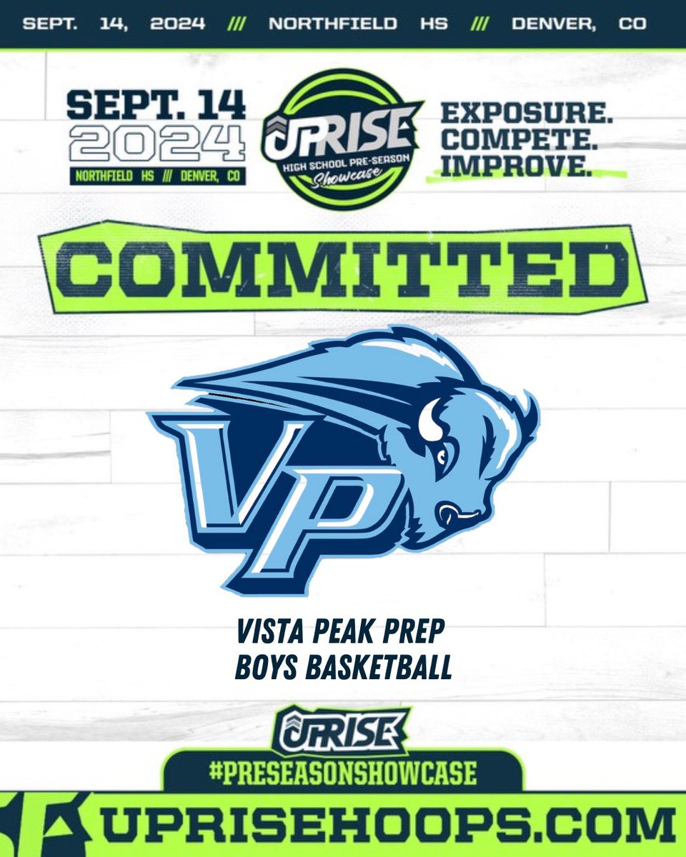 COMMITTED ‼️
The #PreSeasonShowcase is back for year 3️⃣

We are excited to have 
🌟Vista Peak Prep Boys Basketball 🌟
join us! 
Registration open until September 8 ⬇️
@UpriseHoops.com

🚨 Individual Showcase Team Registration is open for individual players ❗️