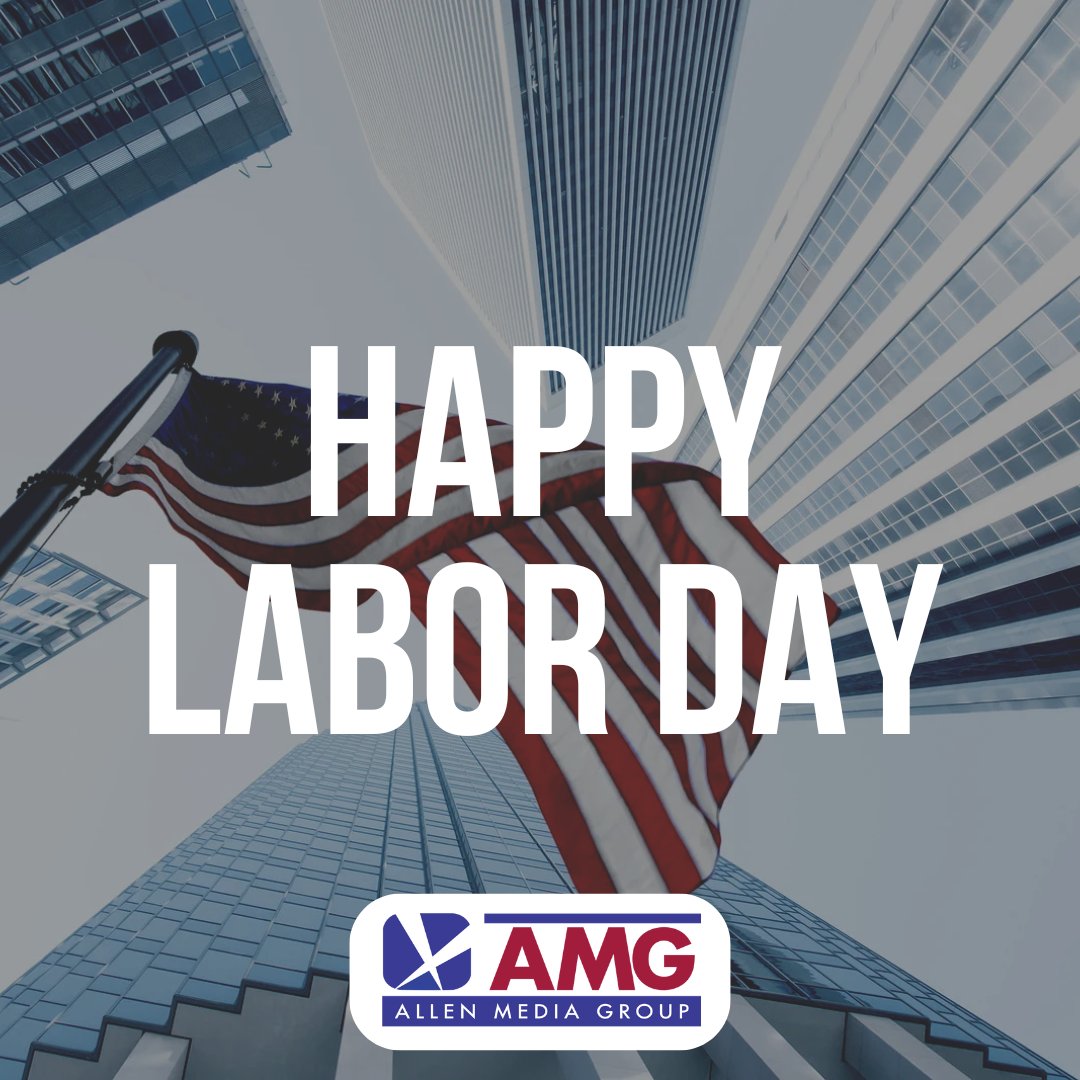 🌟 Celebrating the incredible team at Allen Media Group this #LaborDay! Your hard work and creativity bring stories to life every day. Enjoy a well-deserved weekend of rest! ✨

#TeamAMG #ThankYou