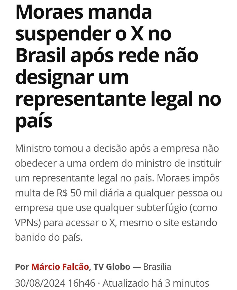 muitohumildee's tweet image. Quem utilizar VPN pra entrar no Twitter vai tomar multa de 50 mil reais… por dia 

Inacreditável