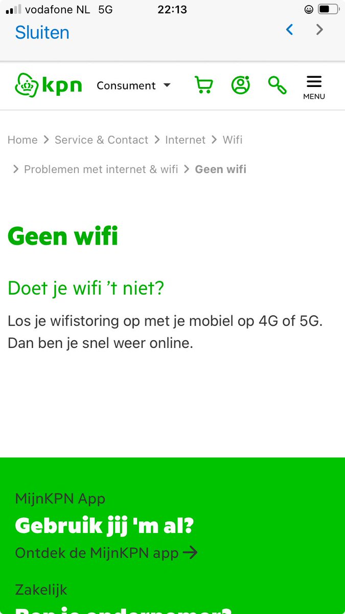 Hallo ⁦<a href="/KPNwebcare/">KPN Webcare</a>⁩ wat heb ik aan deze@boodschap? Ik heb problemen met mijn wifi en dit is jullie oplossing?