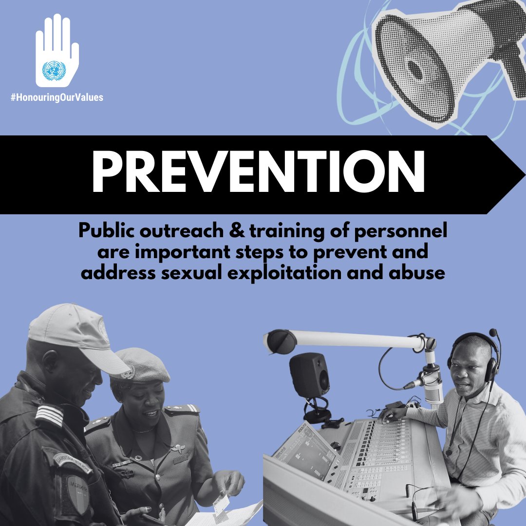 #PeaceBegins w/ taking steps to prevent sexual exploitation &amp; abuse. By formulating policies, developing trainings, raising awareness &amp; ensuring oversight of allegations, we work to prevent misconduct by our personnel. #HonouringOurValues 👉🏽bit.ly/3XbJJfg