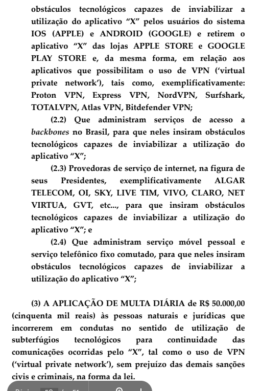 Mano, vocês têm noção que o Xandão simplesmente mandou Apple e Google tirarem QUALQUER VPN das lojas?