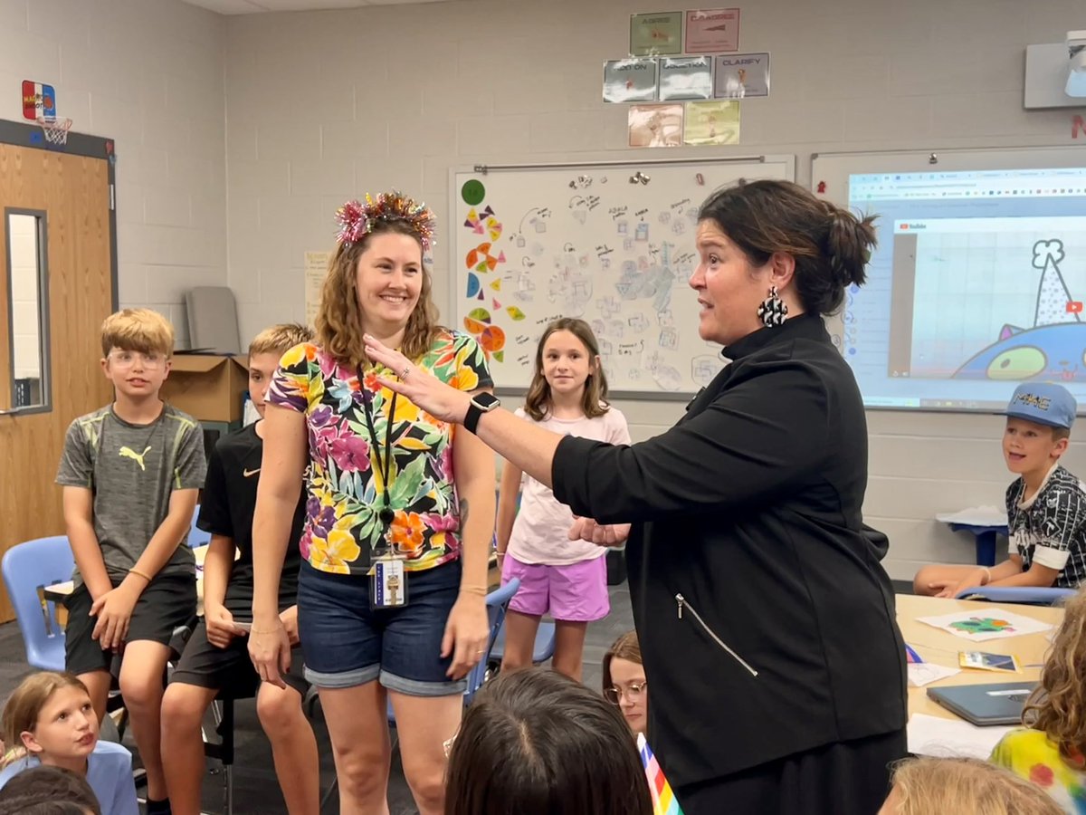 Ellie Minogue; Klondike Elementary School 4/5 teacher just found out that she is in the Top 3 for 2025 Indiana Teacher of the Year! Her students were already throwing a surprise birthday party for her. Icing on the cake! Full story next week. #TSCSchools