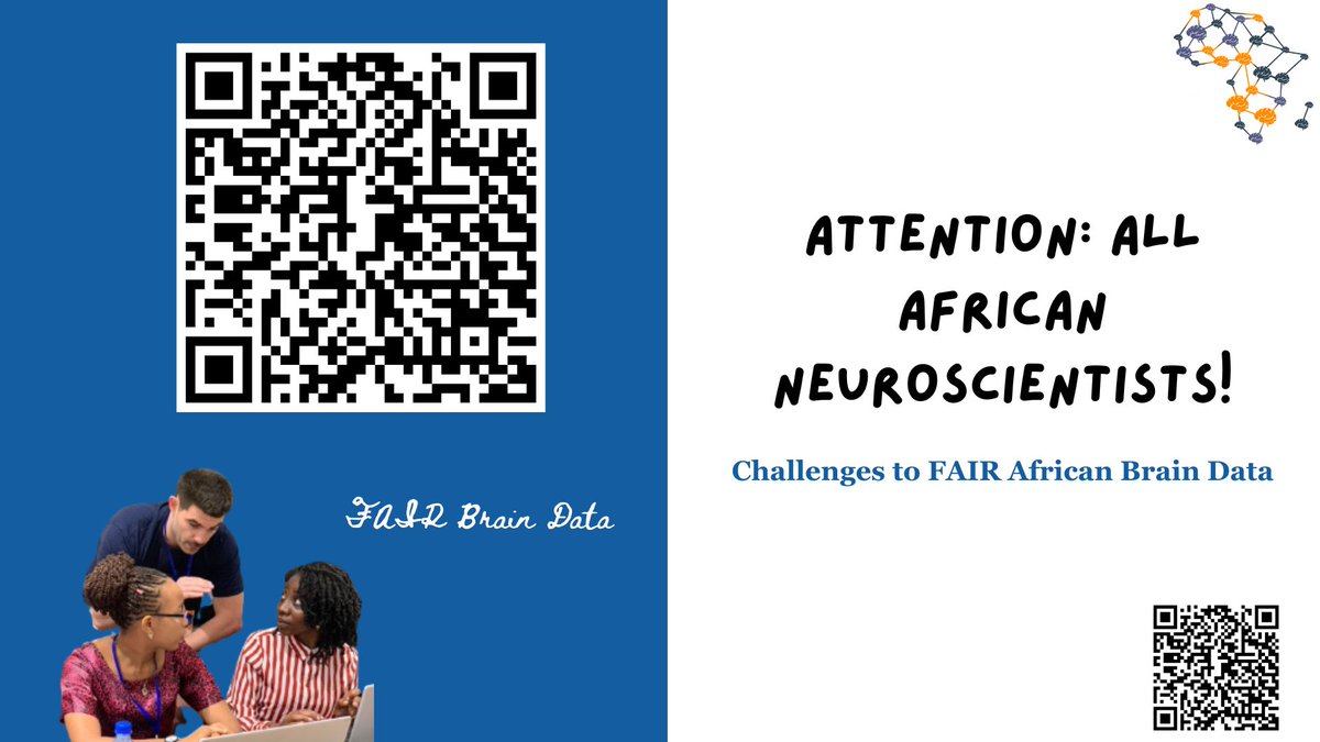AFRICAN_BDN's tweet image. Attention: All African Neuroscientists! 🚨
Please take a few minutes to complete this survey. Your input will illuminate the opportunities and challenges of making African brain data FAIR
Follow the link to participate: docs.google.com/forms/d/1SUVlL…