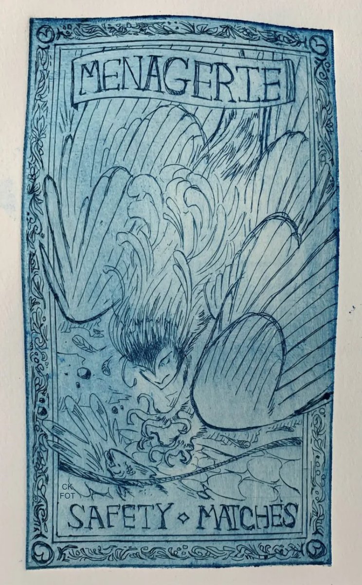Fullofteeth's tweet image. intaligo test prints #printmaking #harpy