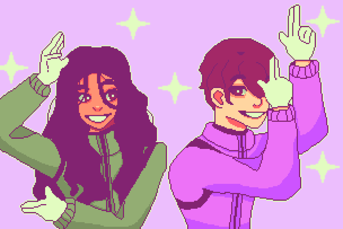 koheith's tweet photo. They still got it ✩*.ﾟ

#pixelart #ドット絵 #infernaltwins #SykkunoFanart #valkyrae @Sykkuno @Valkyrae https://t.co/GvEUADUDNS