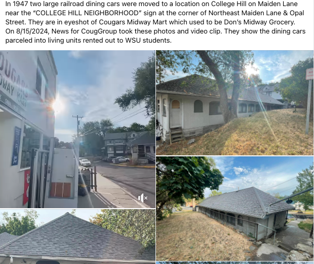 wsmagazine's tweet image. Screenshot from the "Remember Pullman when....." public Facebook group, for more about the #CollegeHill train-car apartments. #WSU #Pullman #GoCougs