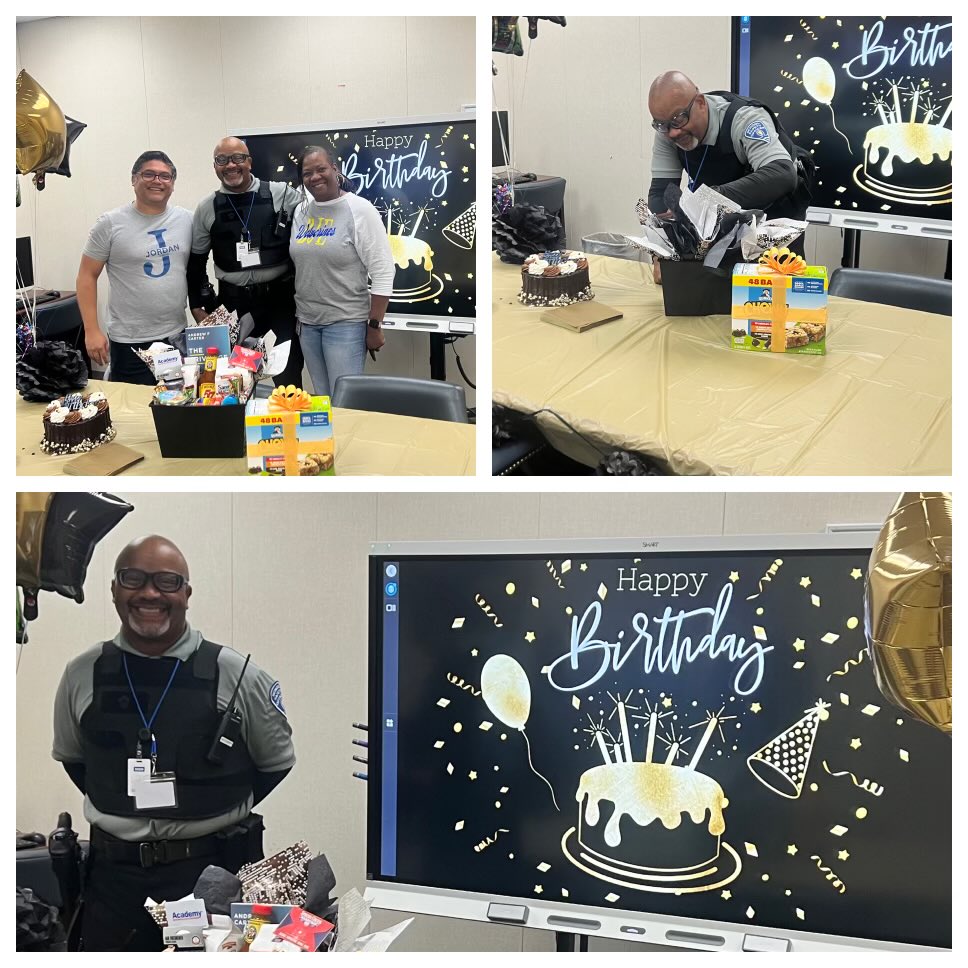 Celebrating our awesome security officer. Happy birthday Mr. Brewster🥰🎂🥳