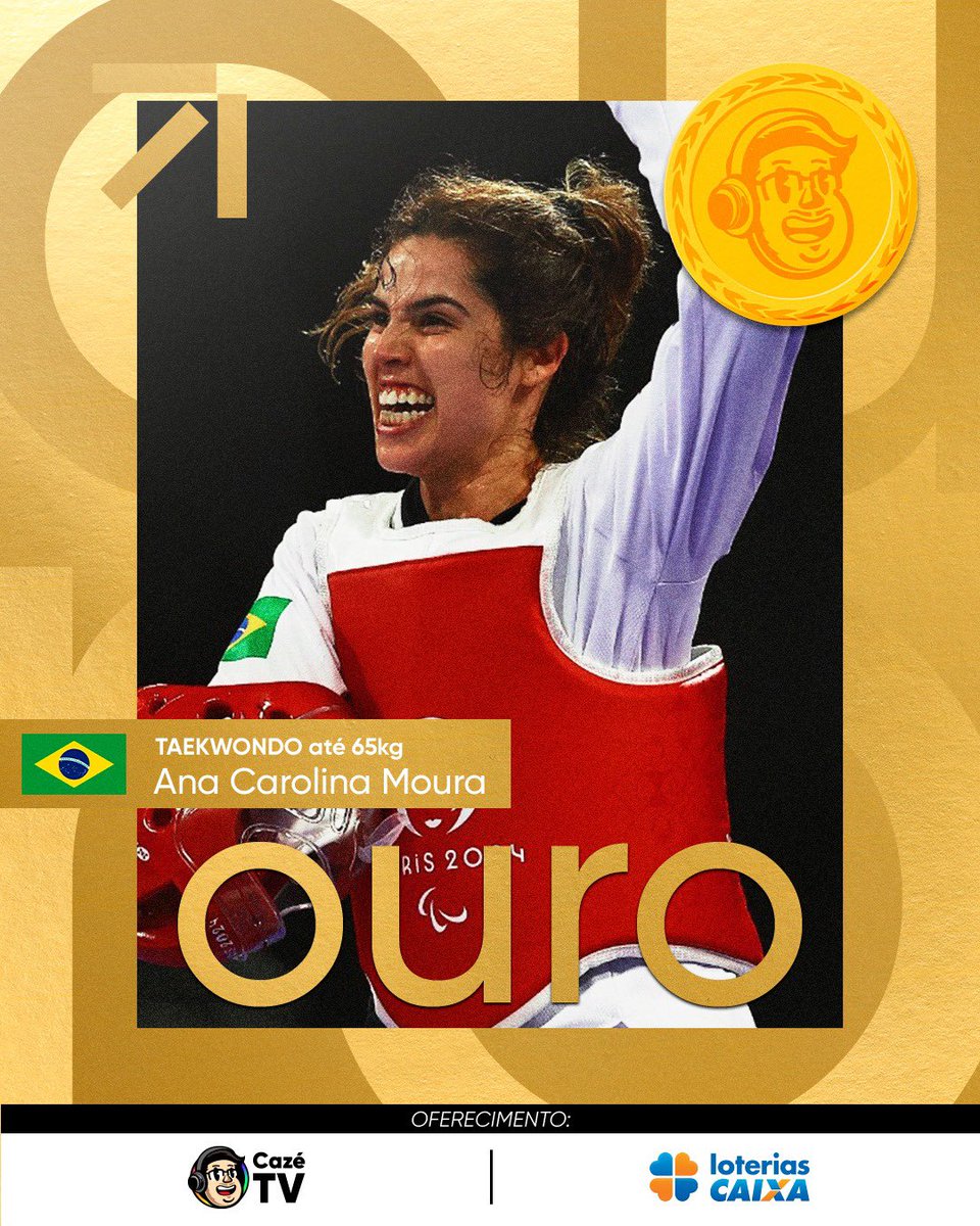 PRA FECHAR A SEXTA COM CHAVE DE OUROOOOOOOOOOOOOOOO! ANA CAROLINA MOURA É CAMPEÃ!!!!!!! É OURO NO TAEKWONDO K44!! E A VITÓRIA VEIO EM CIMA DA FRANCESA, QUE LUTAVA EM CASA! VITÓRIA MAIÚSCULA!!!!!!!🥇🇧🇷 

#Paris2024 #ParalimpíadasNaCazéTV #LoteriasCAIXA