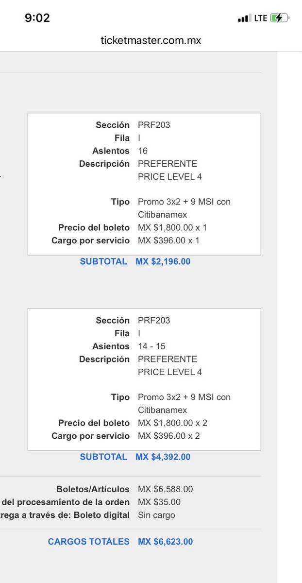 dentrparentesis's tweet photo. @Ticketmaster_Me @frontonmexicoce @modeselektor Aguas que son bien tranzas TM ,tenían promo 3x2 en circo du soleil y me cobraron los 3 boletos, reclame y me dijeron q como ya pague ya no puedo hacer nada, pero ellos el cargo lo ponen como sus impuestos hasta que vi el recibo me di cuenta https://t.co/BfX8mJb9gD