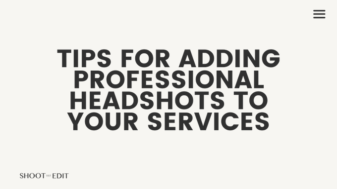 Offering indoor headshots to businesses and solopreneurs is a great way to level up your photography game! Plus, you get to tap into a whole new market and increase your income. Check out the blog for tips on how to get started!

👉 shootdotedit.com/blogs/news/pro…

#ShootDotEdit