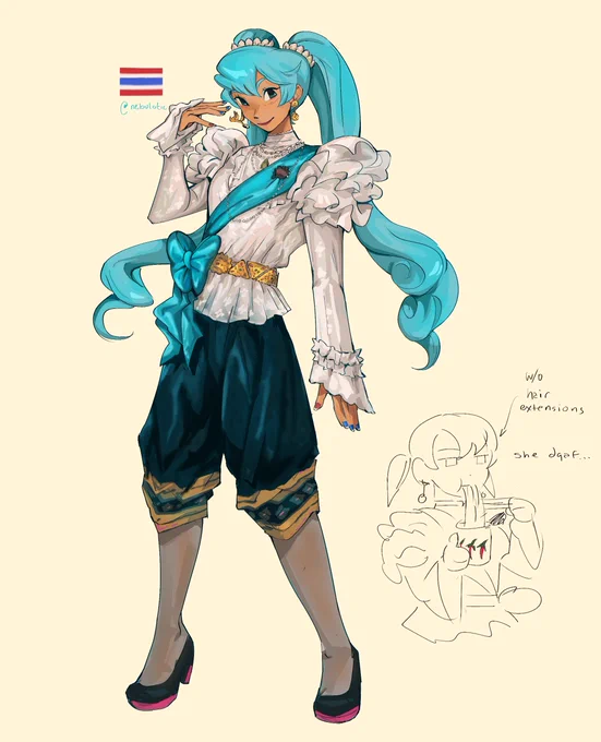 its my birthday AND its mikus birthday (in japan) so i must legally draw thai miku 