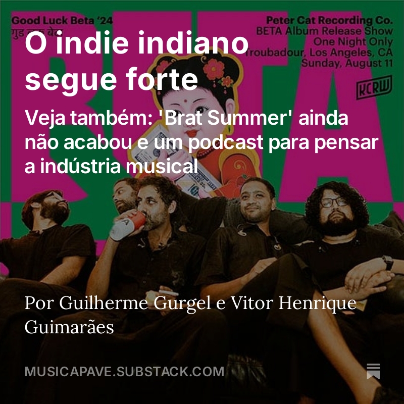 #Newsletter no ar, com muitas dicas para os fãs da boa música: musicapave.substack.com/p/o-indie-indi…

Acesse e assine gratuitamente.