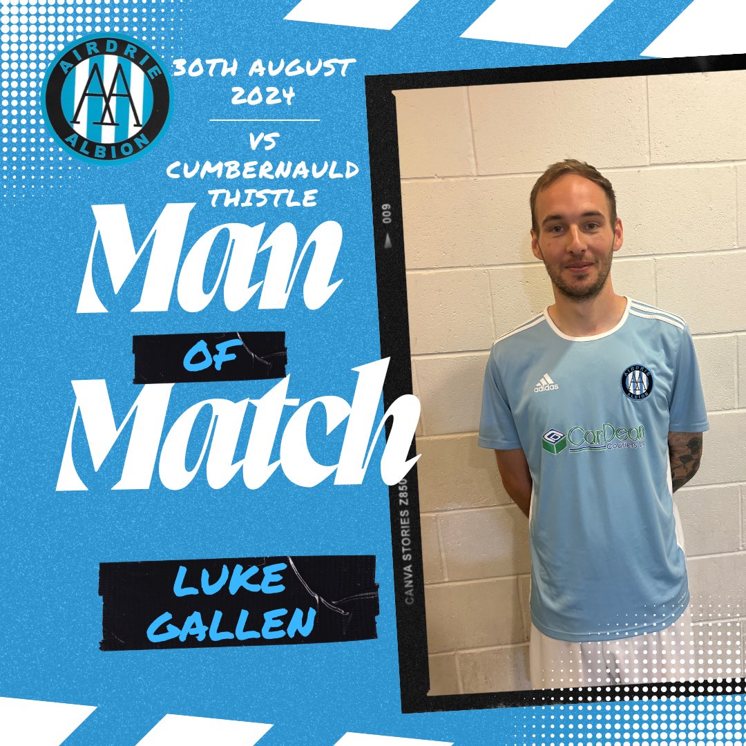 Airdrie Albion (@airdrie_albion) on Twitter photo 🔵🏆⚽️ LEAGUE RESULT ⚽️🏆🔵
3 points tonight not at our best but we got the job done
Credit to Cumbernauld who made it hard for us at times
MOTM - Luke Gallen
Goals from
<a href="/frew_barry/">Barry Frew</a> ⚽️⚽️⚽️🎩
<a href="/connarG0/">Connar Gilchrist</a> ⚽️
<a href="/rossdunbar7/">RossDunbar7</a> ⚽️
Luke Gallen ⚽️
<a href="/scottish_aff/">AmateurFixturesResultsSCO</a> <a href="/AirdrieAfl/">airdrie and coatbridge sunday afl</a> 🔵🏆⚽️ LEAGUE RESULT ⚽️🏆🔵
3 points tonight not at our best but we got the job done
Credit to Cumbernauld who made it hard for us at times
MOTM - Luke Gallen
Goals from
<a href="/frew_barry/">Barry Frew</a> ⚽️⚽️⚽️🎩
<a href="/connarG0/">Connar Gilchrist</a> ⚽️
<a href="/rossdunbar7/">RossDunbar7</a> ⚽️
Luke Gallen ⚽️
<a href="/scottish_aff/">AmateurFixturesResultsSCO</a> <a href="/AirdrieAfl/">airdrie and coatbridge sunday afl</a>